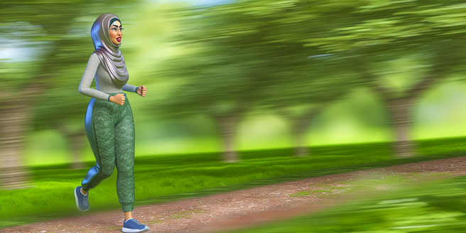 A person running in a park, depicting regular