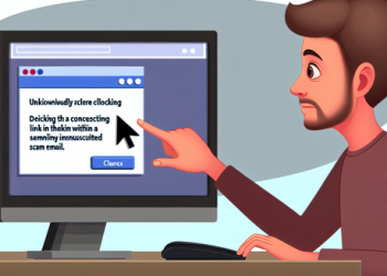 A user unknowingly clicking on a scam link fr