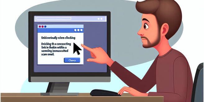 A user unknowingly clicking on a scam link fr