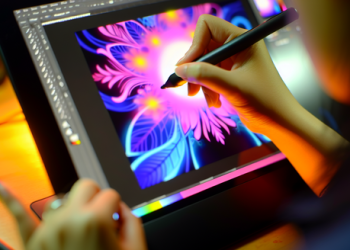 Artist digitally designing compelling thumbnails for a video