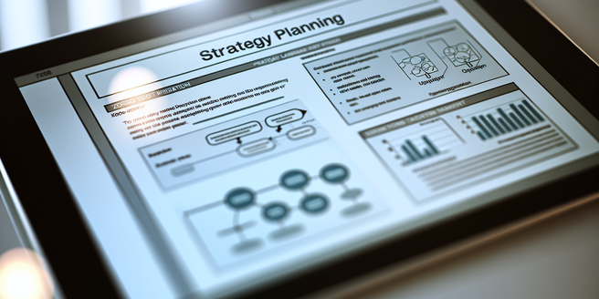 Close up of strategic planning forms on a dig
