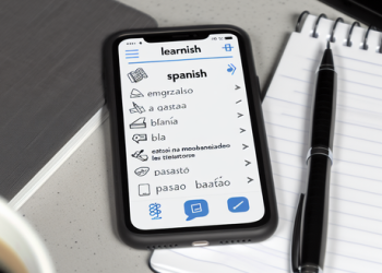 Spanish language learning app displayed on a
