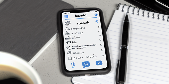 Spanish language learning app displayed on a