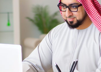 ["An individual studying the basics of online sweepstakes on his computer"