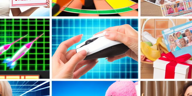 A collage of various enticing online sweepstakes