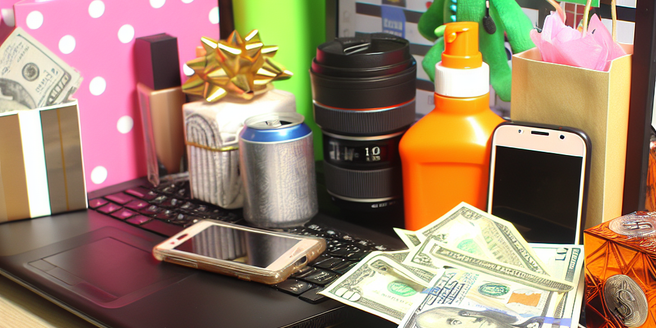 A display of items gained via internet rewards programs