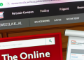 A homepage of a particular company website with a banner proclaiming an online sweepstake