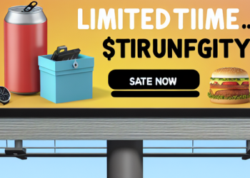 A marketing billboard expressing limited time offer to stir urgency in the viewers