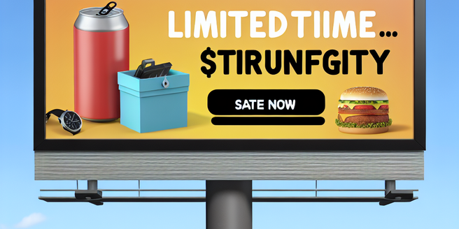 A marketing billboard expressing limited time offer to stir urgency in the viewers