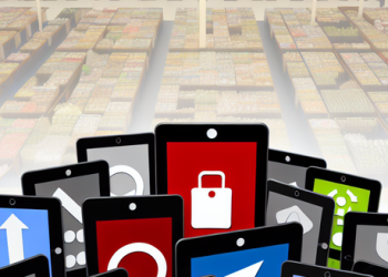 A marketplace filled with various tablets representing the process of choosing the best one