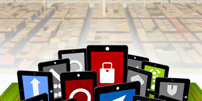 A marketplace filled with various tablets representing the process of choosing the best one