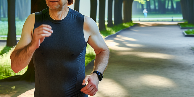 A person jogging in the park as a way to cope with stress