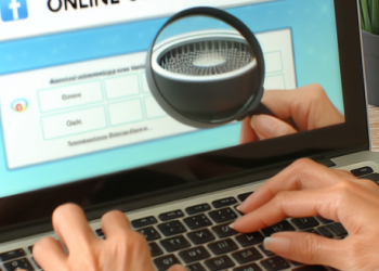 A person using a laptop and searching about online sweepstakes