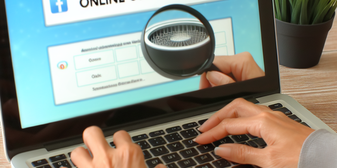 A person using a laptop and searching about online sweepstakes