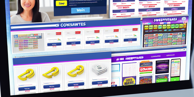A screen showing multiple online sweepstakes portals