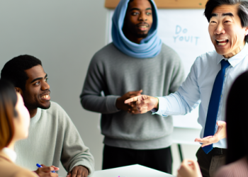 An engaging storyteller narrating his project idea to potential funders