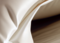 Closeup of the luxurious bedding material used in superior quality pillows and bedding