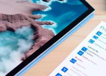 Image of Microsoft Surface Go 3 with a list of pros and cons on the side