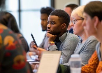 A group of individuals attending a workshop on understanding eligibility for government assistance programs
